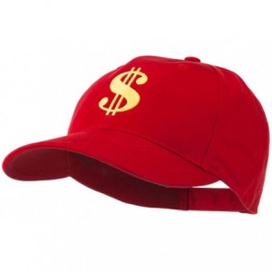 Baseball Caps Dollar Sign Logo Embroidered Cap - Red - C811FGI1VUV $51.75