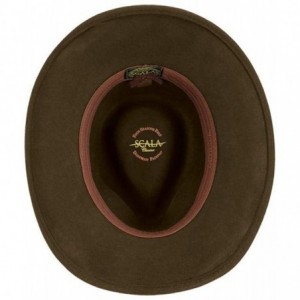 Fedoras Classico Men's Crushable Felt Outback Hat - Olive - CL112HKN901 $90.72