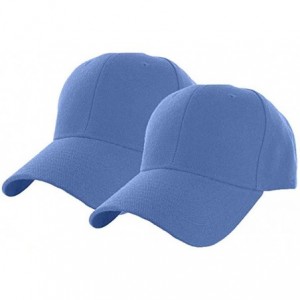 Baseball Caps Set of 2 Plain Adjustable Baseball Cap Classic Adjustable Hat Men Women Unisex Ballcap 6 Panels - Skyblue-2pack...