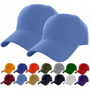 Baseball Caps Set of 2 Plain Adjustable Baseball Cap Classic Adjustable Hat Men Women Unisex Ballcap 6 Panels - Skyblue-2pack...