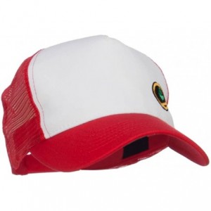 Baseball Caps Trainer Red Poke Monster Embroidered Mesh Cap - White Red - CP12LJZ0KU1 $40.84