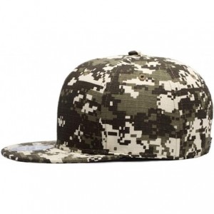 Baseball Caps Unisex Snapback Hats Adjustable USA Army Camouflage Flat Brim Baseball Cap - W121 - CF18R4CNNTX $22.39