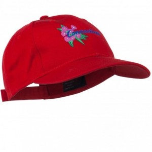 Baseball Caps USA State Connecticut Flower Embroidered Low Profile Cotton Cap - Red - CR11NY3ENN7 $45.35