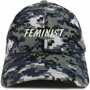 Baseball Caps Feminist Embroidered Brushed Cotton Adjustable Cap - Navy Digital Camo - CI18TTDZ5TR $32.56