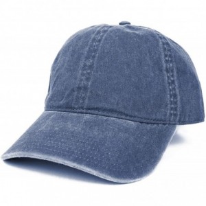 Baseball Caps Low Profile Plain Washed Pigment Dyed 100% Cotton Twill Dad Cap - Navy - C512O9VPTX3 $28.82