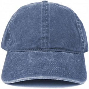Baseball Caps Low Profile Plain Washed Pigment Dyed 100% Cotton Twill Dad Cap - Navy - C512O9VPTX3 $28.82