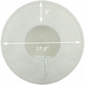 Sun Hats Classic Semi-Floppy Brim Metallic Band Metallic Thread Straw Sun Hat - White - CM18SYHLCN3 $27.59