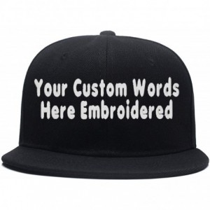 Baseball Caps Hip Hop Snapback Casquette-Embroidered.Custom Flat Bill Dance Plain Baseball Dad Hats - Black - CM18HKM22RN $31.99