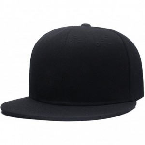 Baseball Caps Hip Hop Snapback Casquette-Embroidered.Custom Flat Bill Dance Plain Baseball Dad Hats - Black - CM18HKM22RN $31.99