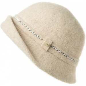 Fedoras Womens Wool Blend Winter Bucket 1920s Vintage Derby Hat Fedora Round Fall Bowler 55-59cm - 00090-beige - C918A60RX6Y ...