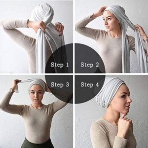 Cold Weather Headbands Head Wraps Turbans Stretch Jersey Knit Headwraps Wrap Scarf Turban Tie for Women - Black - CG18X5RL50D...