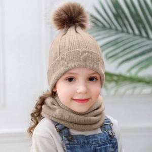 Skullies & Beanies 2pcs Baby Knit Hat Scarf Kids Toddler Winter Warm Beanie Cap Neck Warmer Newborn Infant Winter Hat - Khaki...