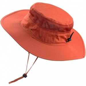 Skullies & Beanies Men Summer Sun Hat UV Protection Wide Brim Mesh Bucket Hats for Outdoor Fishing Beach - Brown - C918RR3N9I...