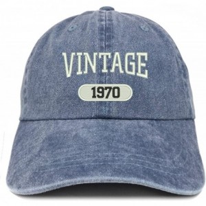 Baseball Caps Vintage 1970 Embroidered 50th Birthday Soft Crown Washed Cotton Cap - Navy - C1180WWQIMY $36.65