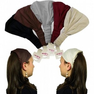 Headbands Wide Sport Headband - Cotton Headbands - Yoga Hairband - 5 Pack - Set of 5 Year Round Solid Wide Headbands - CW11KD...
