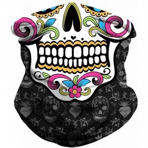 Balaclavas Face Mask Seamless Rave Bandana Dust Wind UV Protection Neck Gaiter Mask Headwear - Flower Skull - C8197T9MLR9 $23.85