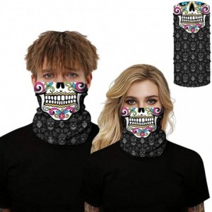 Balaclavas Face Mask Seamless Rave Bandana Dust Wind UV Protection Neck Gaiter Mask Headwear - Flower Skull - C8197T9MLR9 $23.23