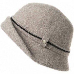 Bucket Hats Womens Wool Blend Winter Bucket 1920s Vintage Derby Hat Fedora Round Fall Bowler 55-59cm - 00090-camel - CL18YRI6...