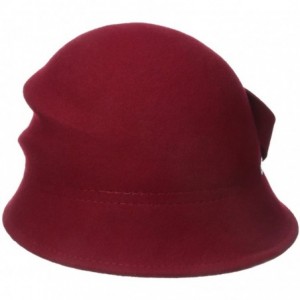 Sun Hats Women's Alexandrite Wool Trilby Hat with Flower Trim - Scarlet - CP119OIUVFZ $92.38