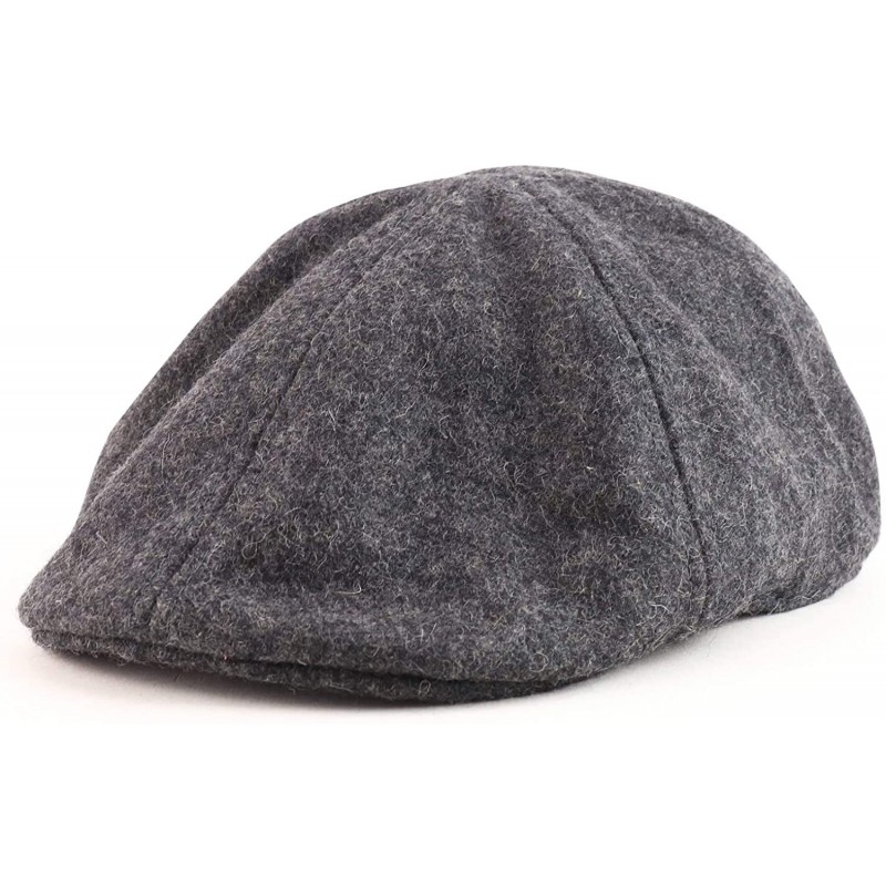 Newsboy Caps Melton Woven Wool Comfortable Fit Ivy Cap - Charcoal - CR12MYPWQHH $42.25