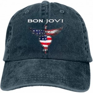 Baseball Caps Bon Jovi Denim Hat Fashion Can Adjust Denim Cap Baseball Cap Unisex - Navy - CH18RAN8US6 $33.66