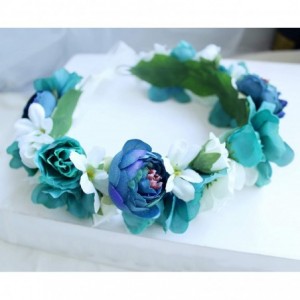 Headbands Adjustable Flower Headband Hair Wreath Floral Garland Crown Halo Headpiece with Ribbon Boho Wedding Festival - 6 - ...