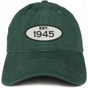 Baseball Caps Established 1945 Embroidered 75th Birthday Gift Soft Crown Cotton Cap - Hunter - CF180L8UZRE $34.95