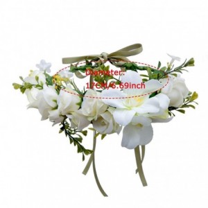 Headbands Bohemia Big Lilies Floral Crown Party Wedding Hair Wreaths Hair Bands Flower Headband (beige) - Beige - C812MFCGOIJ...