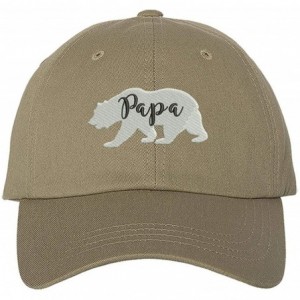Baseball Caps Papa Bear Family Dad Hat - Khaki - C918RDGO7O3 $30.08