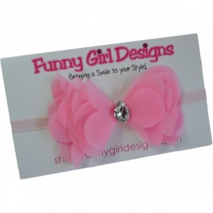 Headbands Chiffon Cone Bow Elastic Headband - Pink - CN110958RNP $19.44