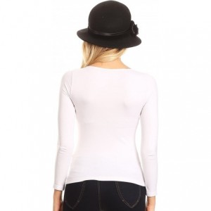 Bucket Hats Tessa Wool Cloche Flapper Gatsby Hat with Satin Ribbon Adjustable - Black - CD186UG7834 $49.70