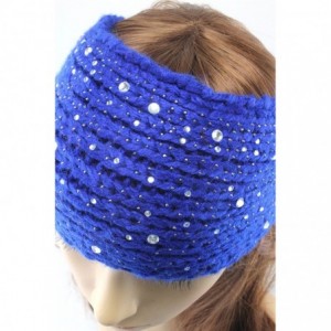 Skullies & Beanies Women Fashion Crochet Rhinestone Headband Knitted Hat Cap Headwrap Band - Dark Grey - CH187ININNO $19.90