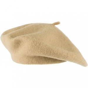 Berets Wool Blend French Beret for Men and Women in Plain Colours - Camel - C312N43P4IG $18.75
