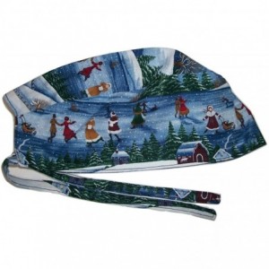Skullies & Beanies Scrub Hat Winter Wonderland Christmas Holidays Fabric Cap Do-Rag - CB12NRL1K7H $35.91