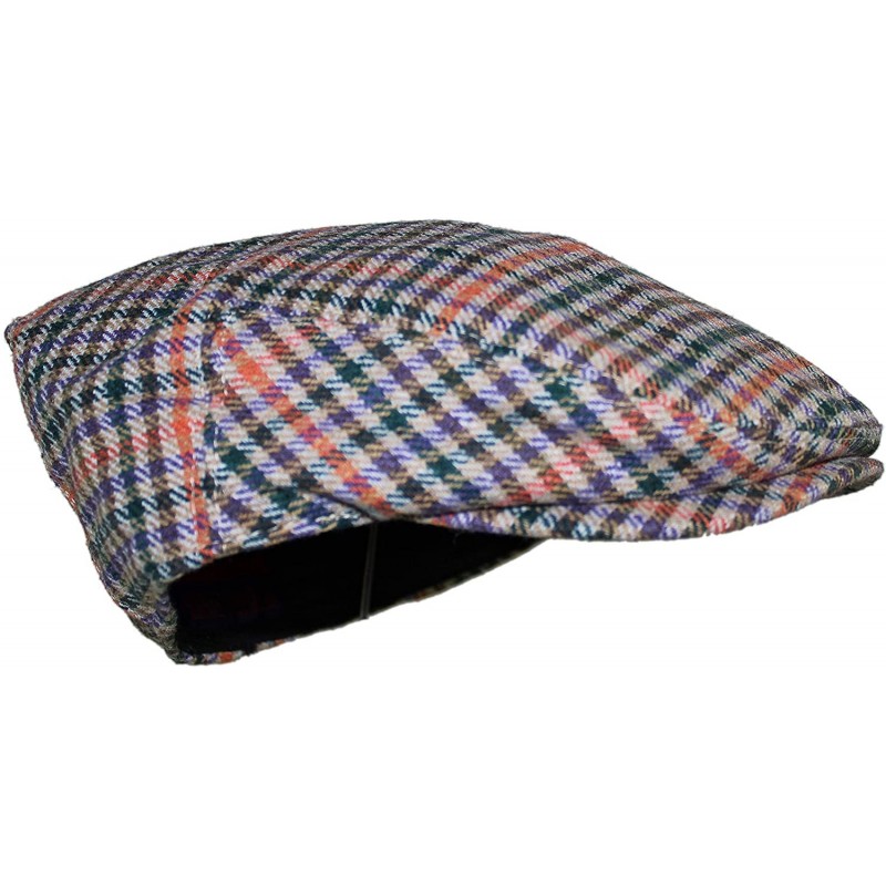 Newsboy Caps Street Easy Herringbone Driving Cap with Quilted Lining - Brown Check With Rust - CT194O6S5UO $24.86