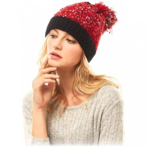 Skullies & Beanies Women Fashion Winter Fall Soft Knitted Multi Color Animal Print Cat Ear Beanie Hats - Sprinkles - Burgundy...