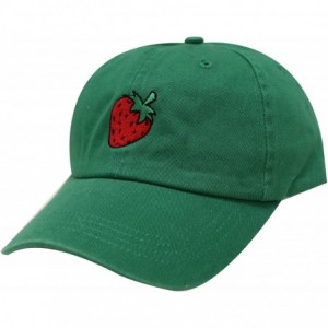 Baseball Caps Strawberry Cotton Baseball Dad Caps (Kelly Green) - CZ12M3Y1867 $23.79