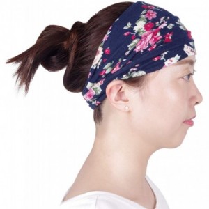 Headbands Boho Headbands for Women Retro Printed Floral Hair Bands Seamless Elastic Band Headband Fashion Head wrap - C318UYE...