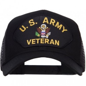 Baseball Caps US Army Veteran Military Patched Mesh Cap - Black - CG124YMLDST $44.10