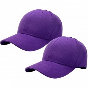 Baseball Caps 2pcs Baseball Cap for Men Women Adjustable Size Perfect for Outdoor Activities - Purple/Purple - CX195D424CN $2...