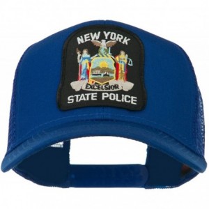 Baseball Caps New York State Police Patched Mesh Back Cap - Royal - CL11ND58BRZ $42.81