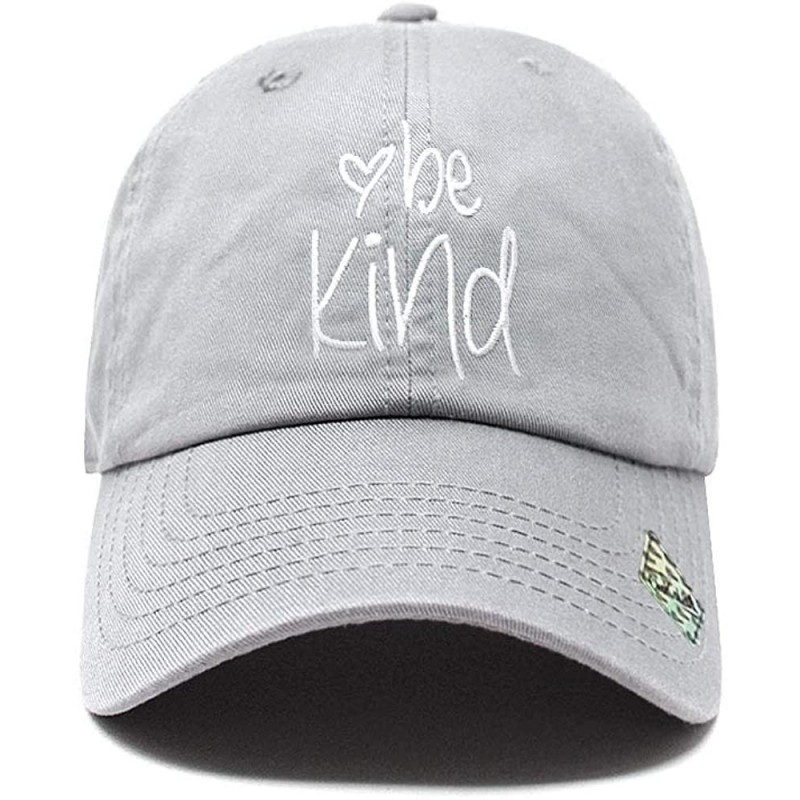 Baseball Caps Be Kind Trendy Fashion Dad Hat Cotton Baseball Cap Polo Style Low Profile - Cotton Light Grey - CX18SXRY939 $26.74