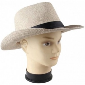 Cowboy Hats Men's Classic Cowboy Hats Trilby Fedoras - Beige - CD11XTJEZEN $21.50