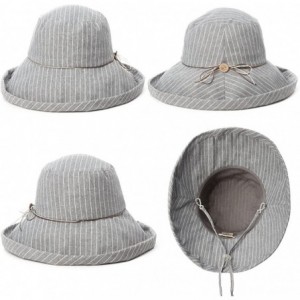 Sun Hats Packable Sun Bucket Hat with String for Women Travel Beach SPF Protection Fishing Bonnie 56-58cm - Gray_89322 - CK18...