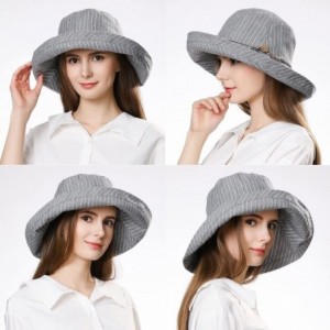 Sun Hats Packable Sun Bucket Hat with String for Women Travel Beach SPF Protection Fishing Bonnie 56-58cm - Gray_89322 - CK18...