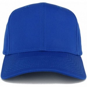 Baseball Caps XXL Oversize High Crown Adjustable Plain Solid Baseball Cap - Royal - CQ18DUYHN04 $30.42