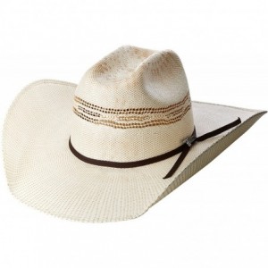 Cowboy Hats Men's 2-Tone Tan Bangora Maverick Cowboy Hat - Natural/Tan - CH11HU8XGD5 $73.26