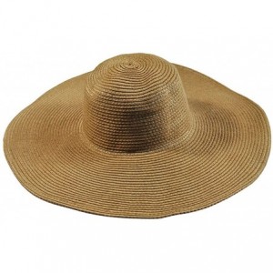 Sun Hats Floppy Wide Brim Straw Hat Women Summer Beach Cap Sun Hat - Light Tan - CK18DQAMIAY $22.49