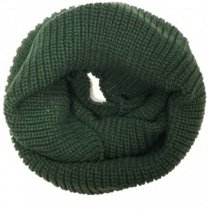 Skullies & Beanies Winter Warm Knitted Infinity Scarf and Beanie Hat - Hunter Green - CV12FLPTFDD $30.01