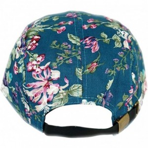 Sun Hats Floral Flowers Snapback Flat Bill Cotton Cap Black Navy Pink - Turquoise - C11987K093X $28.54